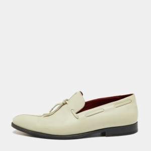 Berluti Cream Leather Slip On Loafers  Size 44.5 