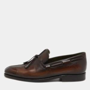 Berluti Brown Leather Slip On Derby Size 40