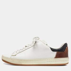 Berluti White/Brown Leather Low Top Sneakers Size 41