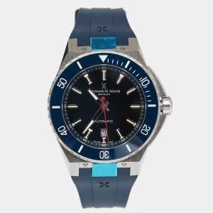 Bernhard H. Mayer Blue Ceramic Stainless Steel Rubber Limited Edition PowerMaster Blue BH44T/CW Men's Wristwatch 44 mm