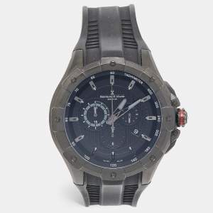 Bernhard H. Mayer Black PVD Coated Stainless Steel Silicon Rubber Victor Chronograph B2419/CW Men's Wristwatch 50 mm