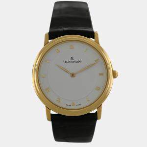 Blancpain White 18k Yellow Gold Villeret 0071-1418 Automatic Men's Wristwatch 33 mm