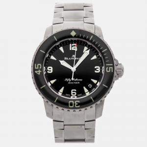 Pre Owned Blancpain Fifty Fathoms 5010-12B30-98S Automatic Black Titanium Men’s Wristwatch 42 mm