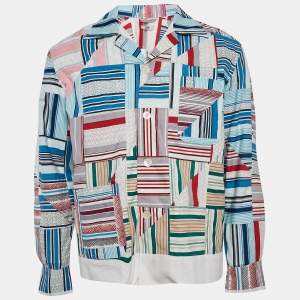 Bode Multicolor Printed Cotton Patch Work Shirt S