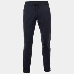 Pre Owned Boggi Milano Navy Blue Nylon B Tech Stretch Trousers M/L