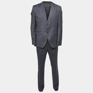 Boss By Hugo Boss Grey Virgin Wool Johnstons1/Lenon Suit L