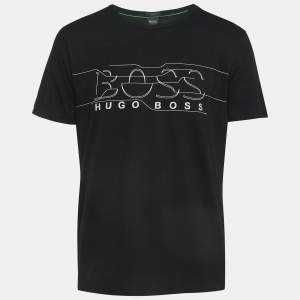Boss By Hugo Boss Black Logo Print Cotton Short Sleeve T-Shirt XL