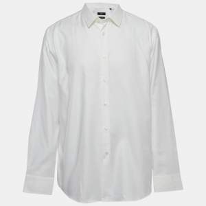 Boss By Hugo Boss White Textured Cotton Long Sleeve Shirt XXXL