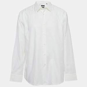 Pre Owned Boss By Hugo Boss White Textured Cotton Long Sleeve Shirt XXXL