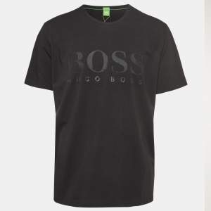 Boss By Hugo Boss Black Logo Print Cotton Knit Half Sleeve T-Shirt XXXL