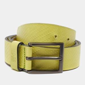 Boss By Hugo Boss Green Embossed Leather Buckle Belt 90 CM