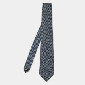 Boss By Hugo Boss Blue Patterned Jacquard Silk Tie