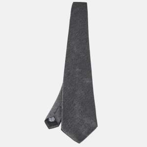 Boss By Hugo Boss Grey Patterned Silk Traditional Tie 