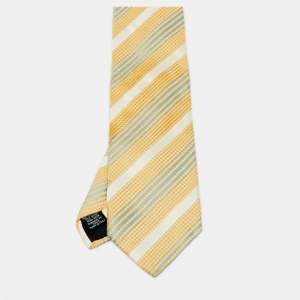 Pre Owned Boss By Hugo Boss Multicolor Diagonal Print Silk Traditional Tie 