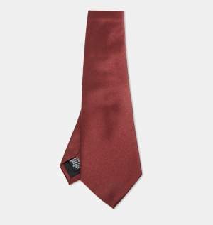 Pre Owned Boss By Hugo Boss Red Satin Silk Tie