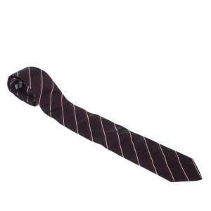 Boss By Hugo Boss Bordeaux Red Diagonal Stripes Silk Jacquard Classic Tie 