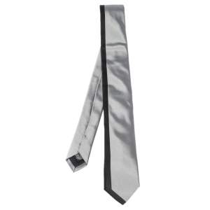 Pre Owned Boss By Hugo Boss Two Tone Skinny Silk Tie 