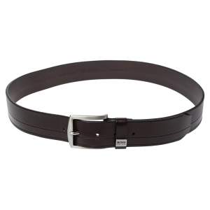 Hugo Boss Brown Leather Buckle Belt 95CM