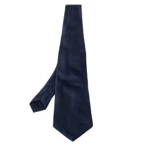 Boss By Hugo Boss Navy Blue Cotton Silk Tie