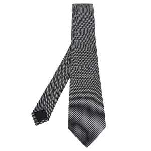 Boss By Hugo Boss Monochrome Patterned Silk Jacquard Tie