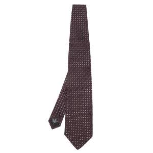 Pre Owned Boss By Hugo Boss Two Tone Square Patterned Silk Jacquard Tie