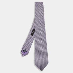 Pre Owned Boss By Hugo Boss Navy Blue/Pink Patterned Silk Tie