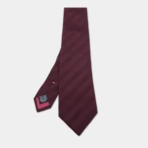Boss by Hugo Boss Purple Stripe Patterned Silk Tie
