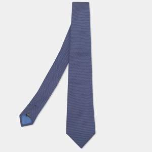 Boss By Hugo Boss Navy Blue Patterned Silk Tie