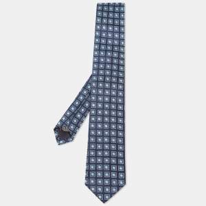 Boss By Hugo Boss Blue Patterned Silk Tie
