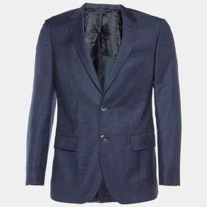 Boss By Hugo Boss Navy Blue Virgin Wool Single Breasted Blazer S