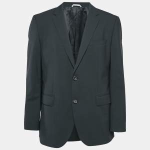 Boss By Hugo Boss Black Virgin Wool Single Breasted Stretch Blazer XL