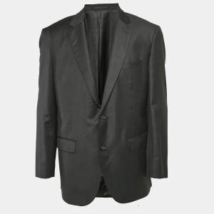 Boss By Hugo Boss Black Virgin Wool Single Breasted Super 150 Blazer XXL