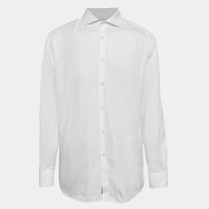 Boss By Hugo Boss White Cotton Tailored Slim Fit Formal Shirt 4XL
