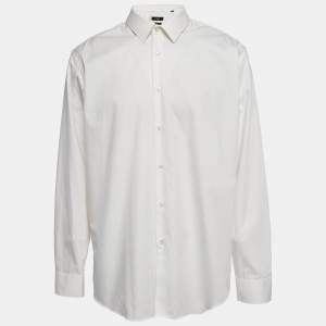 Boss By Hugo Boss Off-White Cotton Button Front Regular Fit Shirt S
