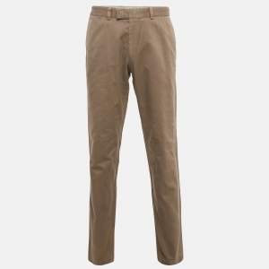 Boss By Hugo Boss Brown Gabardine Regular Fit Trousers L