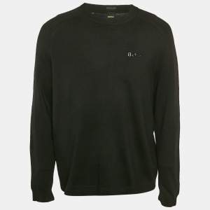Boss By Hugo Boss Black Nylon Knit Crewneck Sweatshirt XL