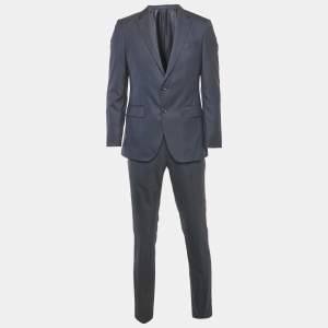 Boss By Hugo Boss Navy Blue Wool & Silk Tailored Suit M