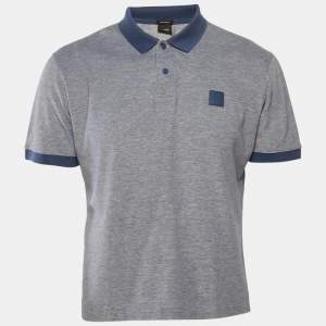 Boss By Hugo Boss Blue Pima Cotton Jersey Polo T-Shirt L
