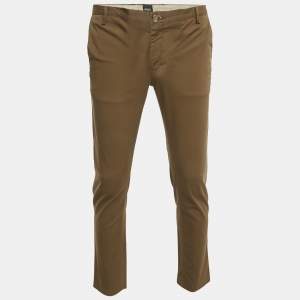 Boss By Hugo Boss Khaki Brown Cotton Stretch Fit Chinos S