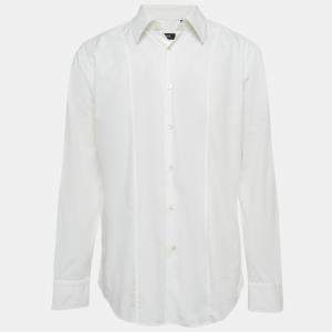 Pre Owned Boss By Hugo Boss White Cotton Slim Fit Shirt XXL 