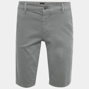 Pre Owned Boss By Hugo Boss Grey Cotton Slim Fit Shorts L