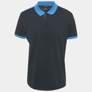 Pre Owned Boss By Hugo Boss Navy Blue Cotton Phillipson 39 Slim Fit Polo T- Shirt XL