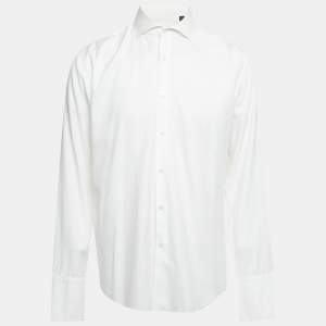 Pre Owned  Boss By Hugo Boss White Cotton Slim Fit Jason Shirt XL