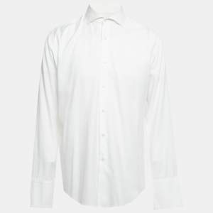 Pre Owned Boss By Hugo Boss White Cotton Slim Fit Jaiden Shirt XL 