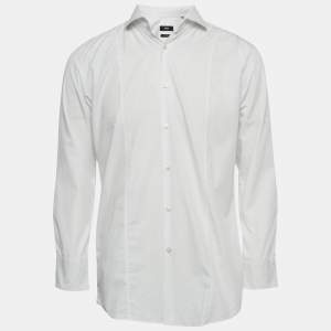 Pre Owned  Boss By Hugo Boss White Cotton Slim Fit Philip Shirt L