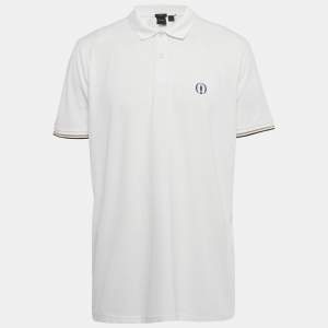 Pre Owned Boss By Hugo Boss White Pique Regular Fit Polo T-Shirt XXL