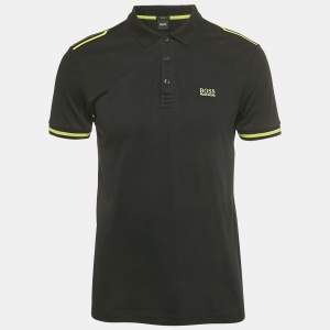 Pre Owned Boss by Hugo Boss Black Logo Jersey Paule 2 Polo T-Shirt M
