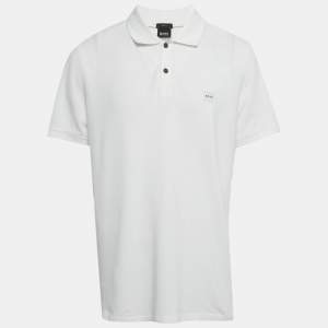 Pre Owned Boss By Hugo Boss White Pique Slim Fit Polo T-Shirt XXL