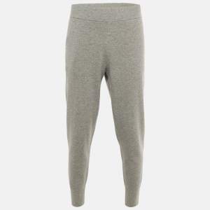 Pre Owned Boss By Hugo Boss Grey Wool Trousers L