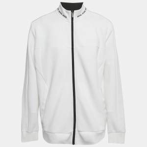 Pre Owned Boss By Hugo Boss White Jersey Zip-Up Skaz 1 Jacket XXL